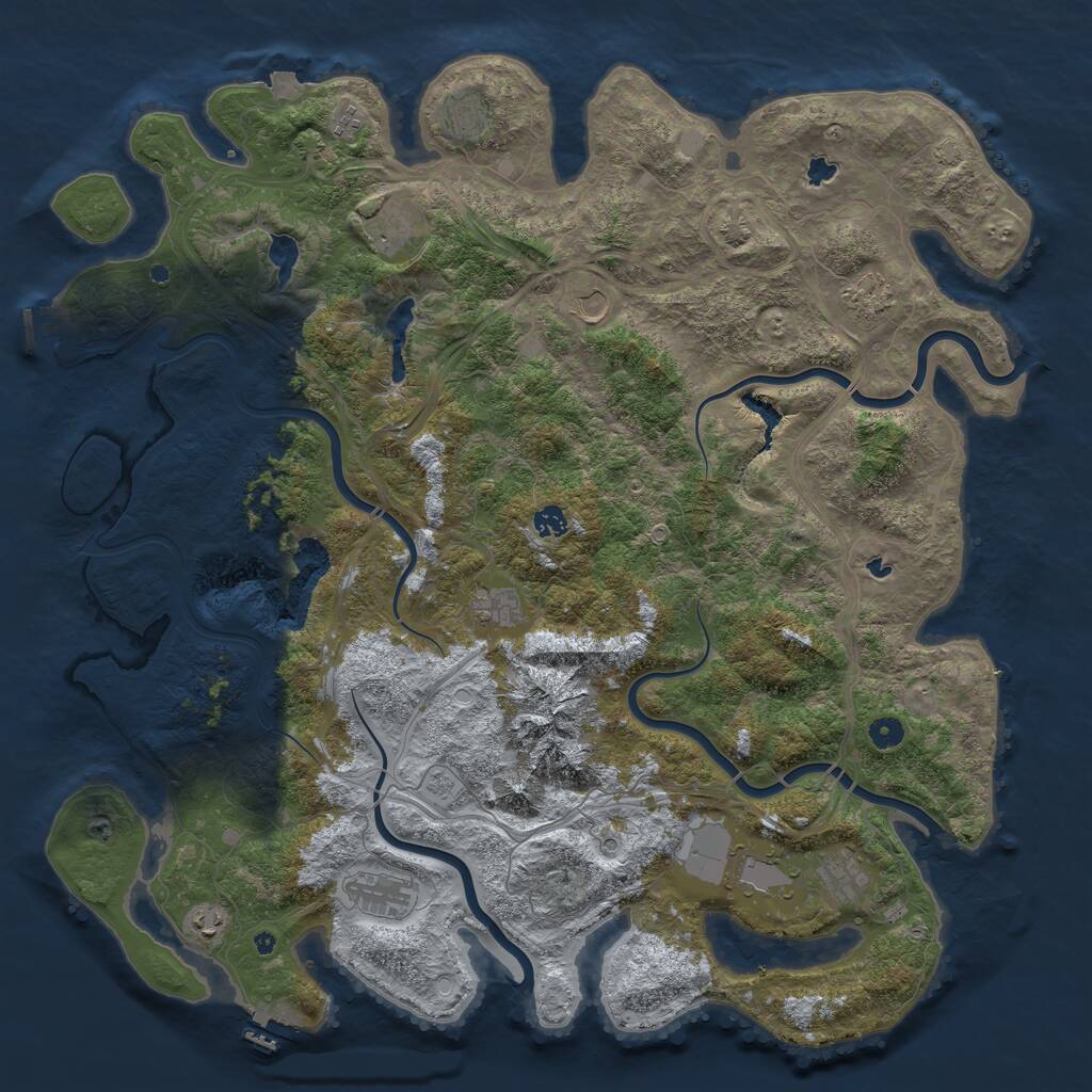 Rust Map: Procedural Map, Size: 5000, Seed: 6420, 17 Monuments