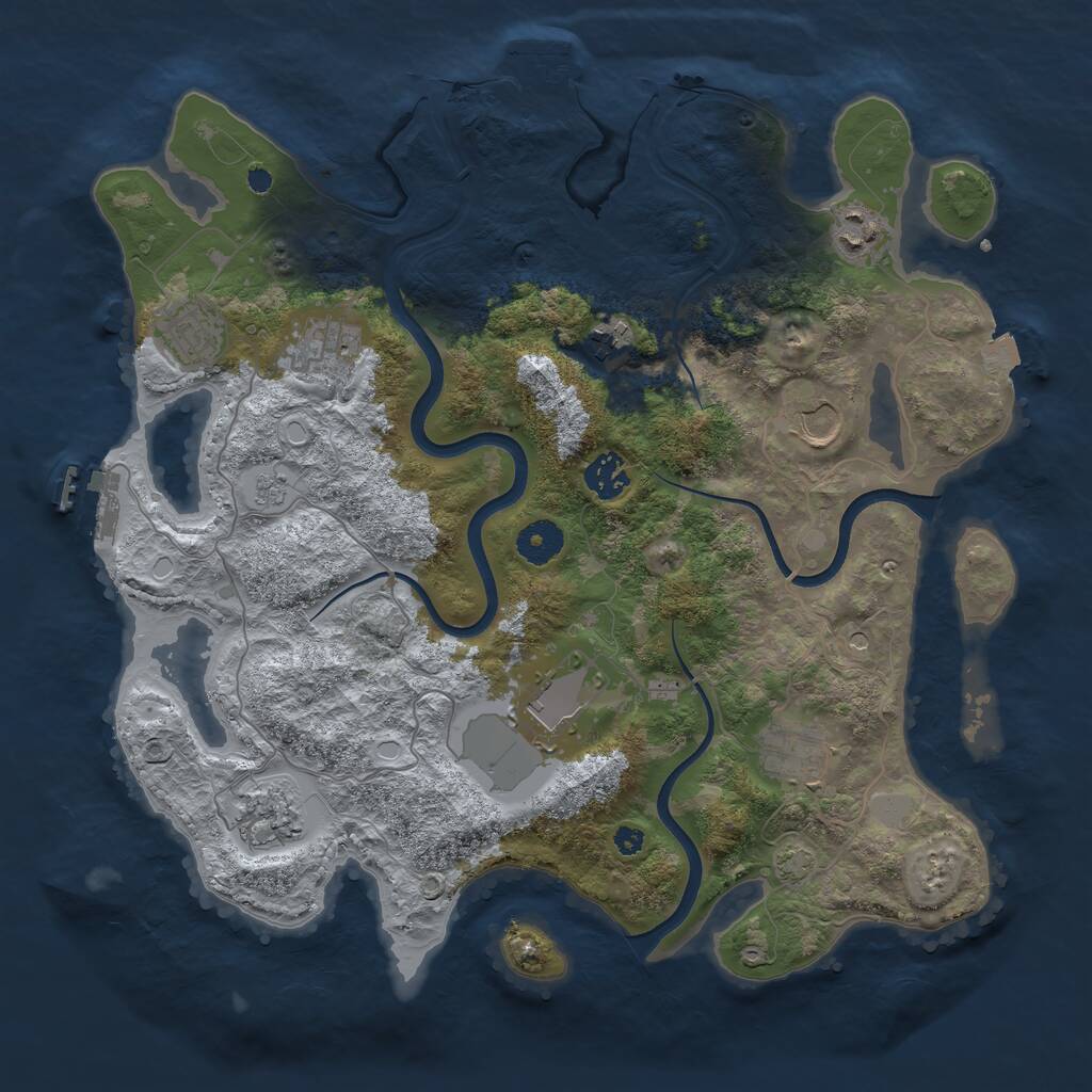 Rust Map: Procedural Map, Size: 3700, Seed: 111817419, 15 Monuments