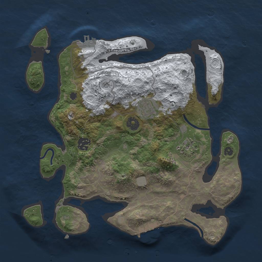 Rust Map: Procedural Map, Size: 3000, Seed: 1342539983, 11 Monuments