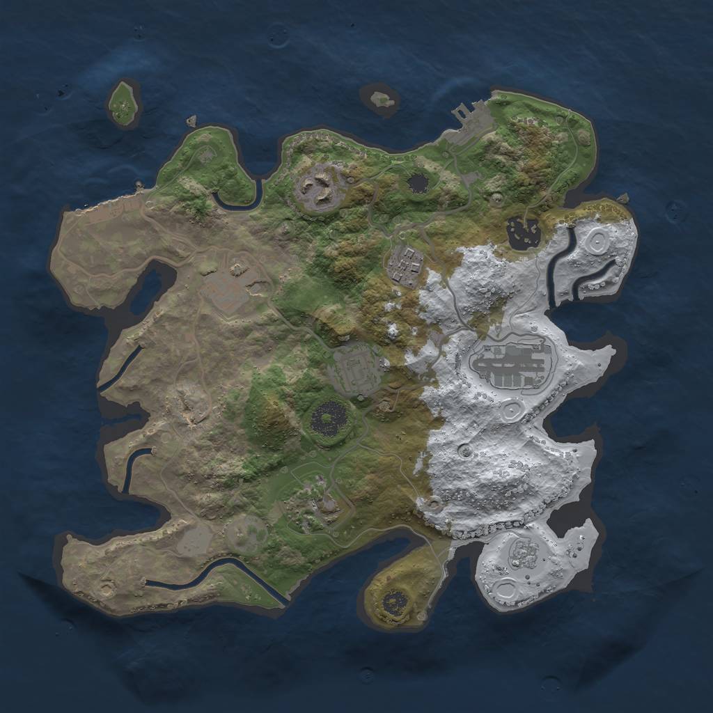 Rust Map: Procedural Map, Size: 3000, Seed: 40020310, 15 Monuments