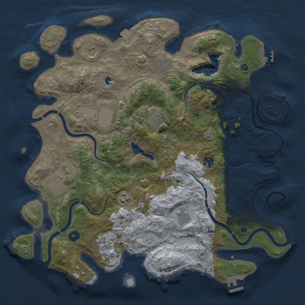 Rust Map: Procedural Map, Size: 4250, Seed: 613137538, 16 Monuments