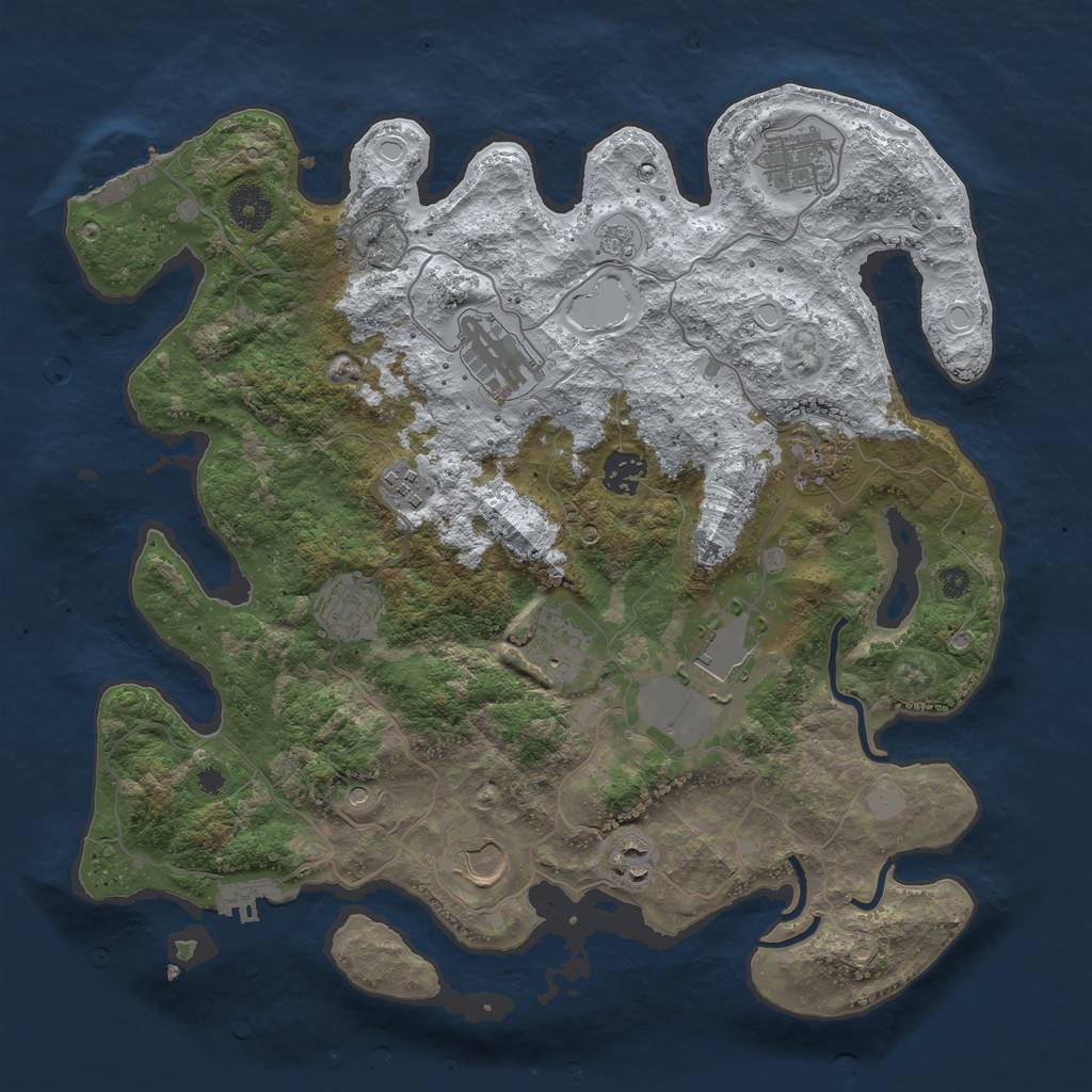 Rust Map: Procedural Map, Size: 3672, Seed: 14044, 19 Monuments
