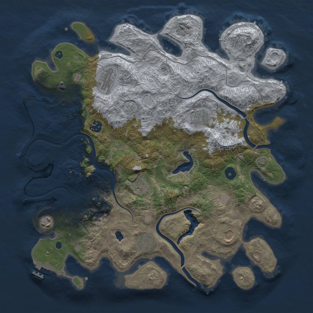 Rust Map: Procedural Map, Size: 4000, Seed: 687202168, 13 Monuments