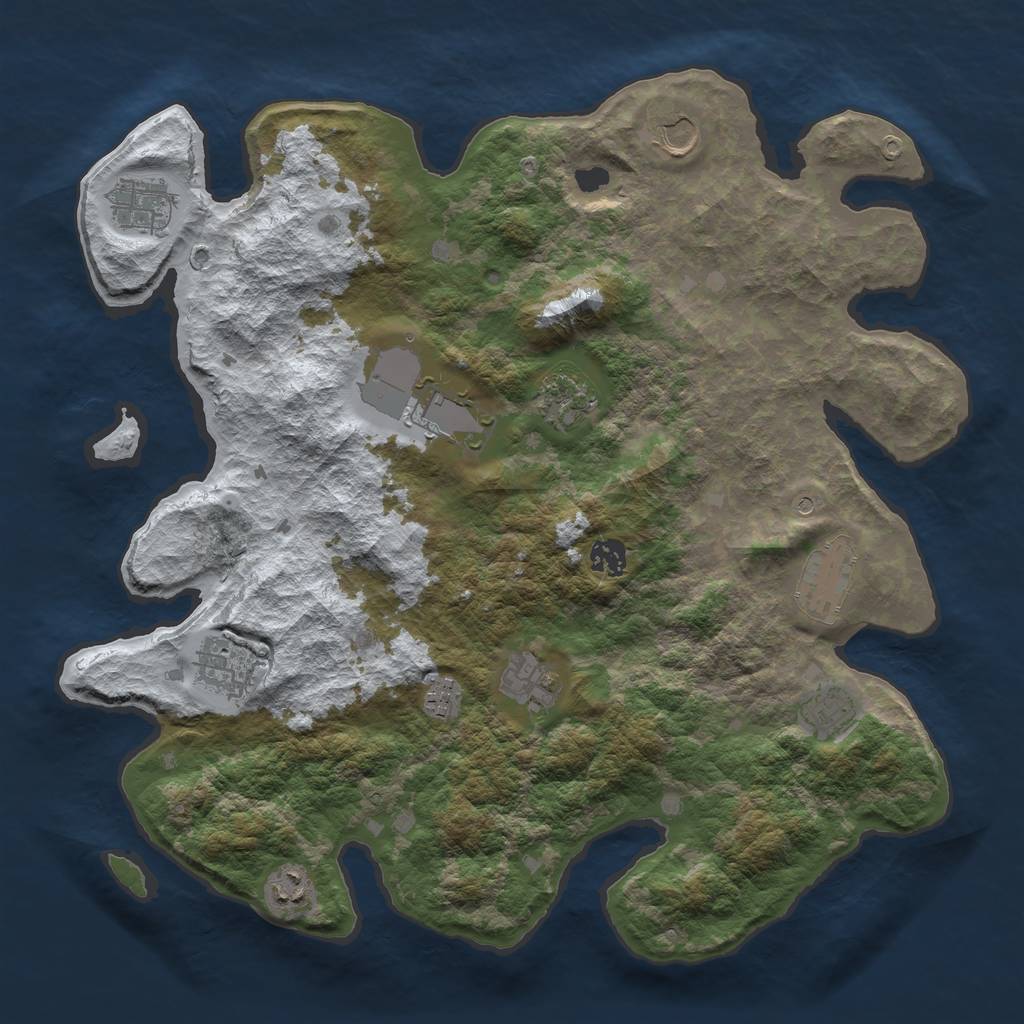 Rust Map: Barren, Size: 4000, Seed: 1620881294, 14 Monuments