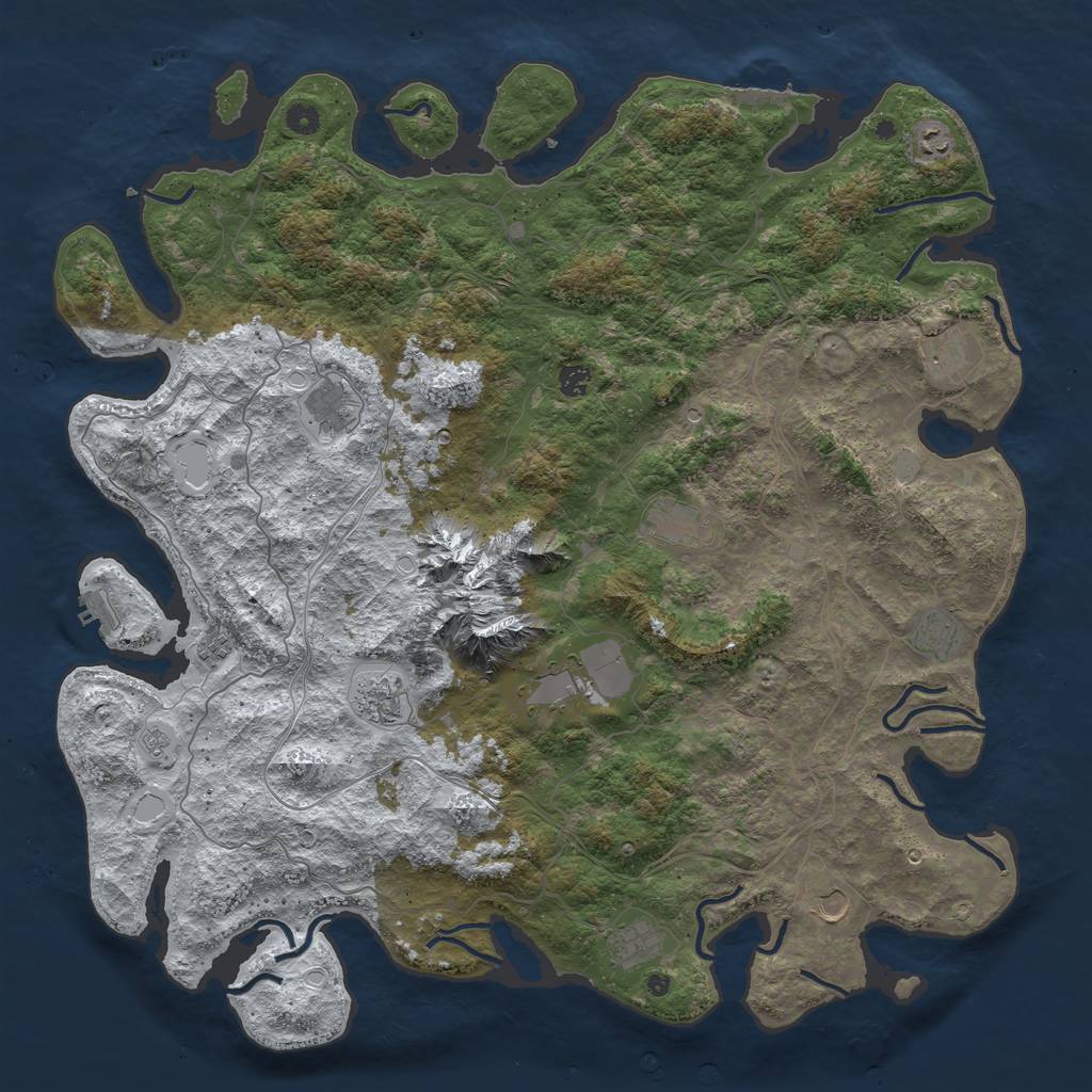 Rust Map: Procedural Map, Size: 5000, Seed: 543, 20 Monuments