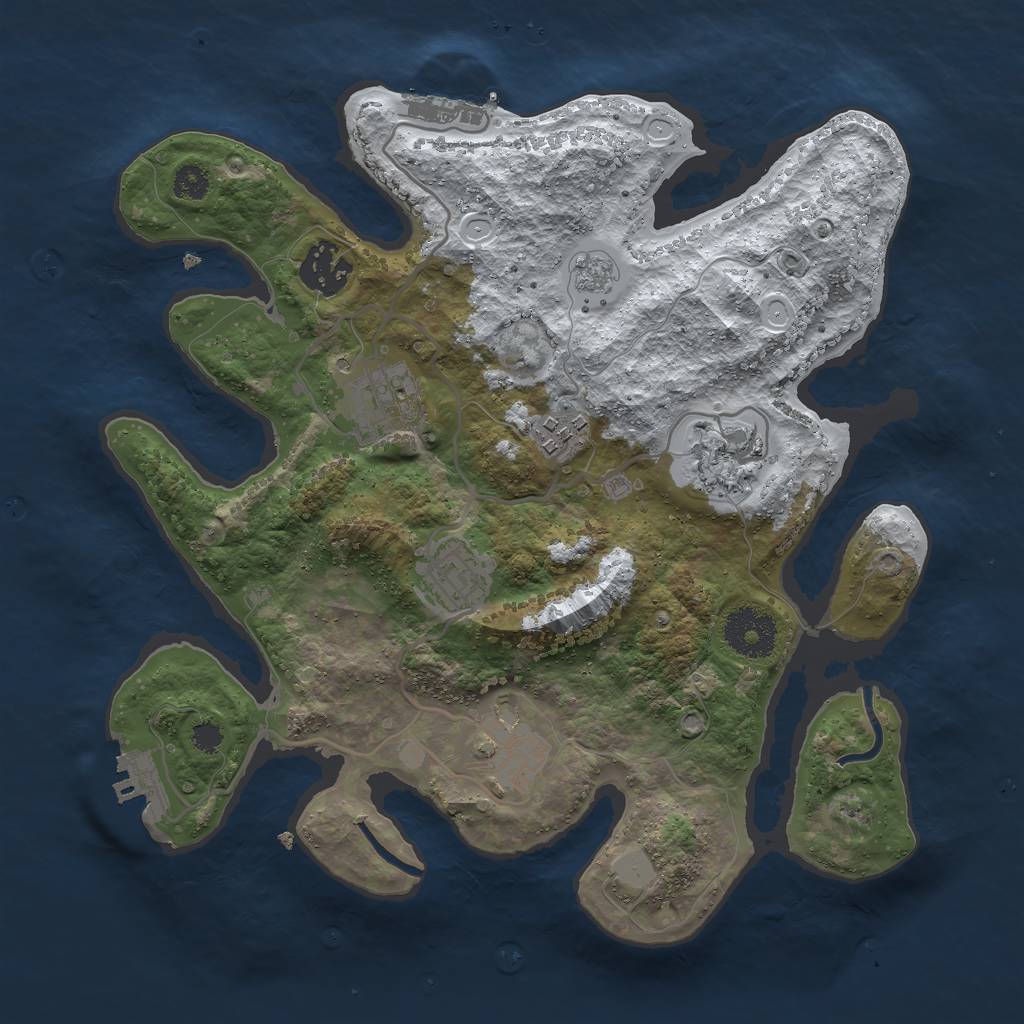 Rust Map: Procedural Map, Size: 3000, Seed: 46325632, 14 Monuments
