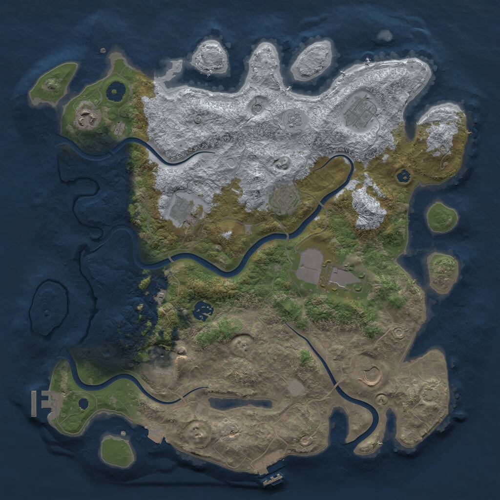 Rust Map: Procedural Map, Size: 3850, Seed: 897327951, 15 Monuments