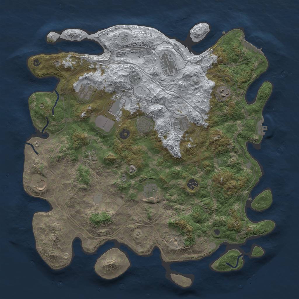 Rust Map: Procedural Map, Size: 4250, Seed: 1497751474, 20 Monuments