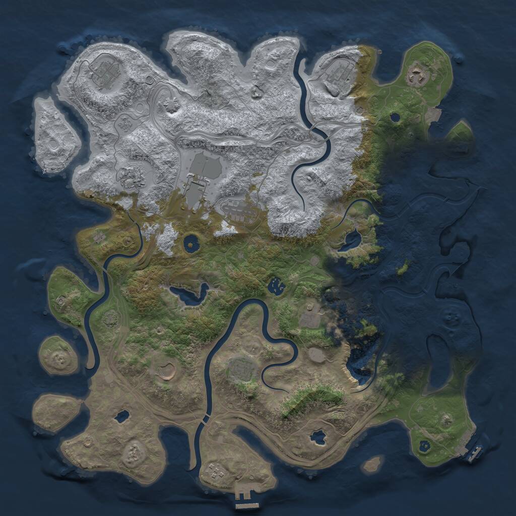 Rust Map: Procedural Map, Size: 4500, Seed: 6129360, 17 Monuments