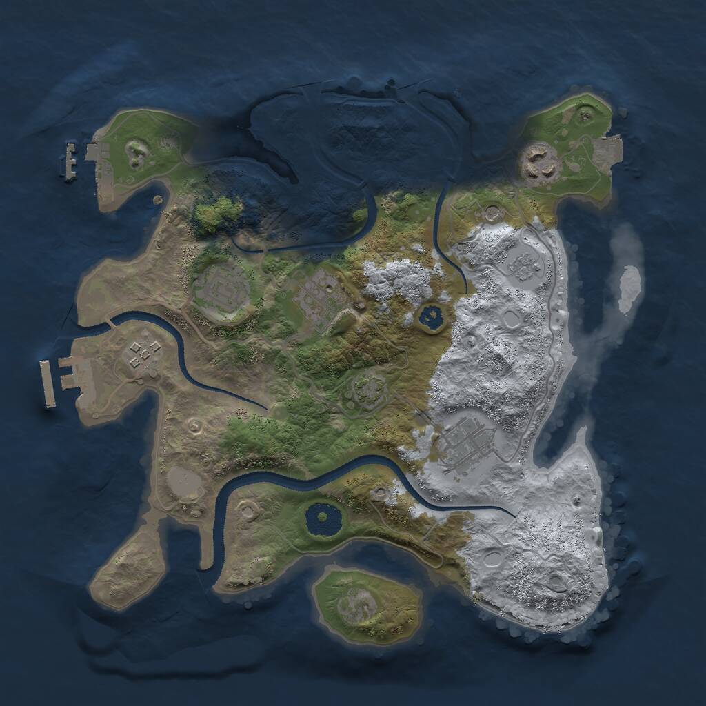 Rust Map: Procedural Map, Size: 3000, Seed: 653521080, 11 Monuments