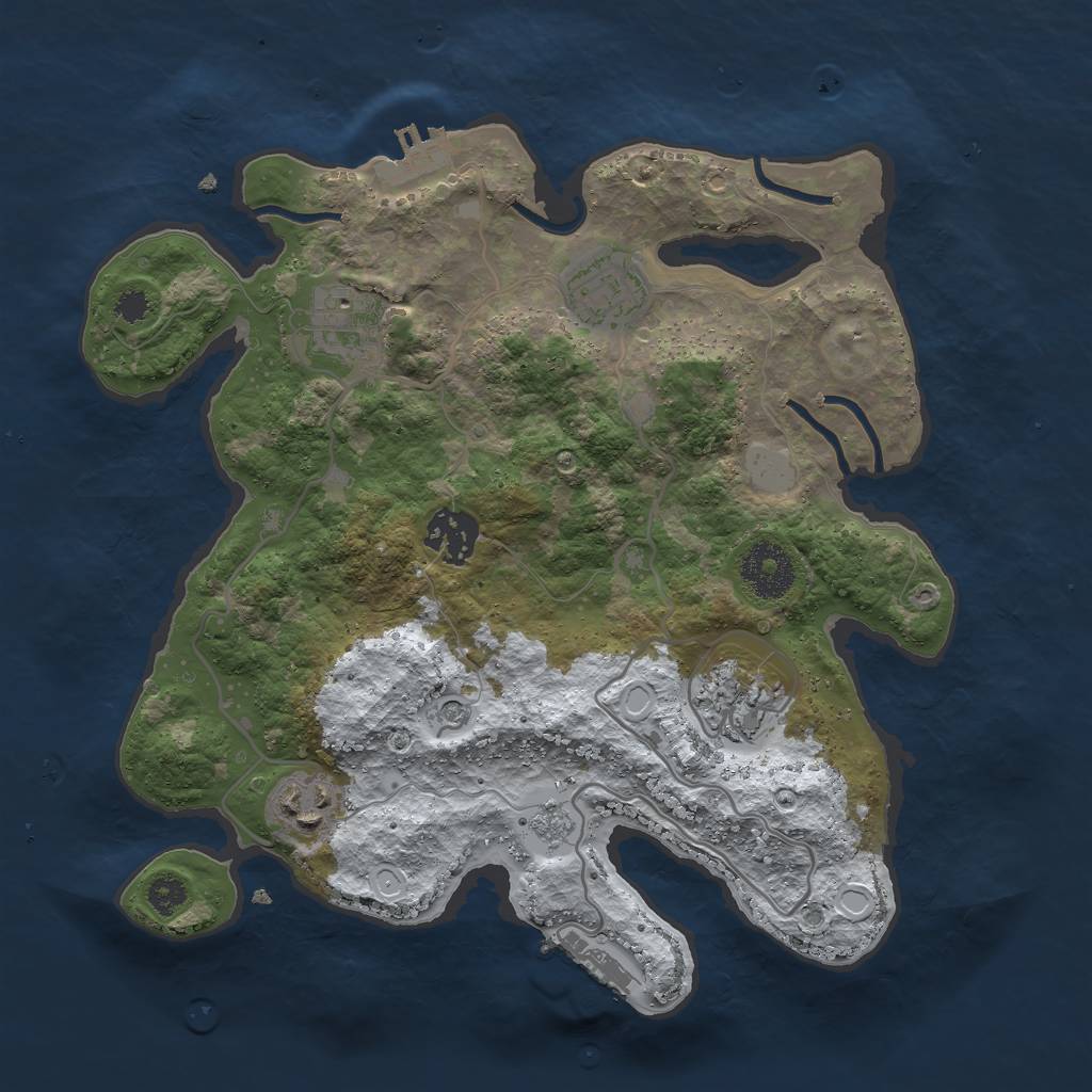 Rust Map: Procedural Map, Size: 3000, Seed: 1559173864, 14 Monuments