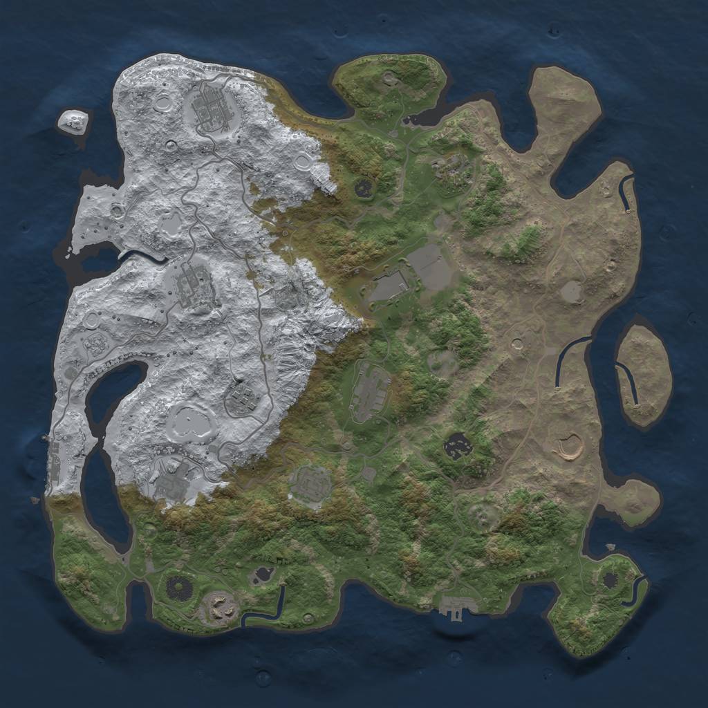 Rust Map: Procedural Map, Size: 4000, Seed: 528668752, 20 Monuments