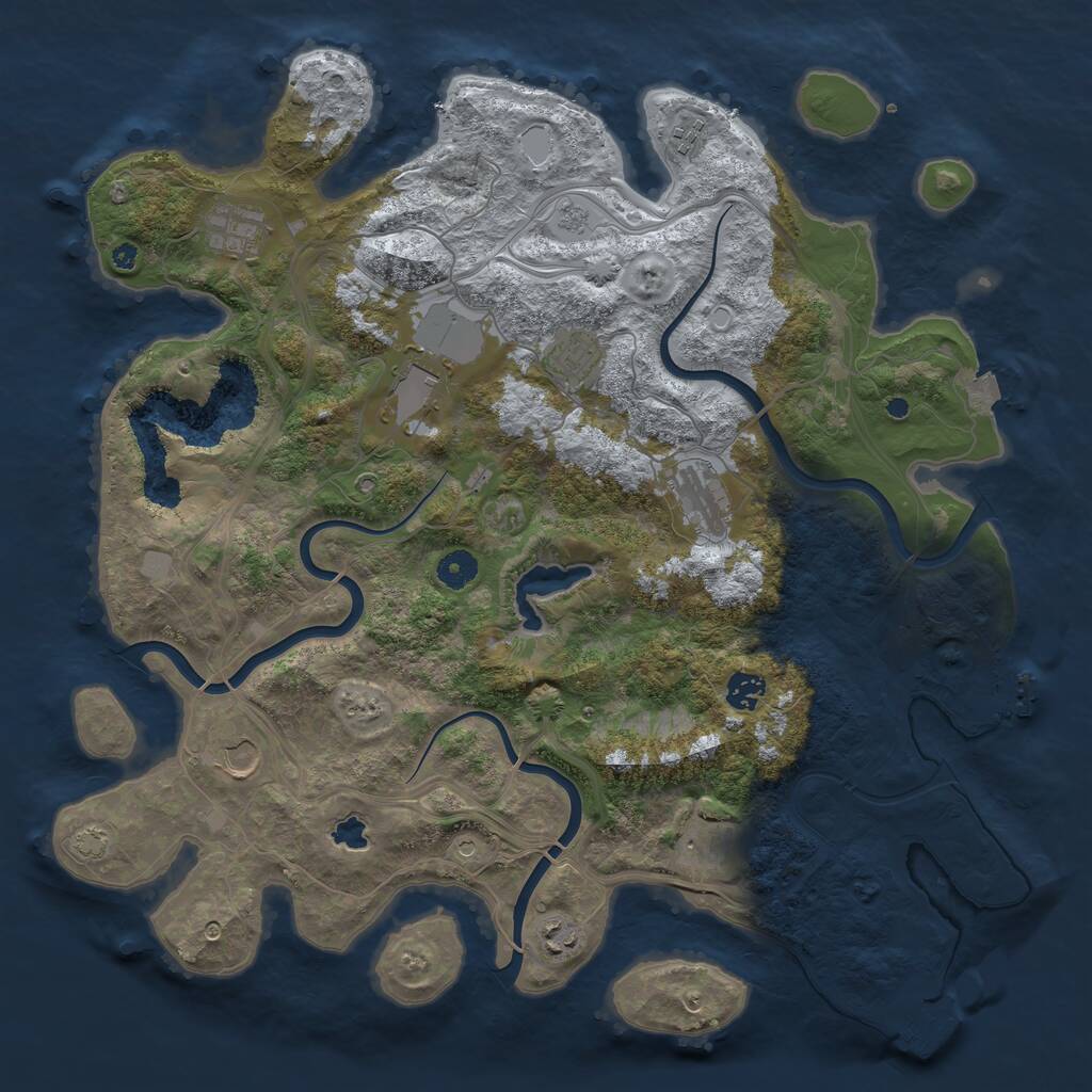 Rust Map: Procedural Map, Size: 4250, Seed: 1999492323, 15 Monuments