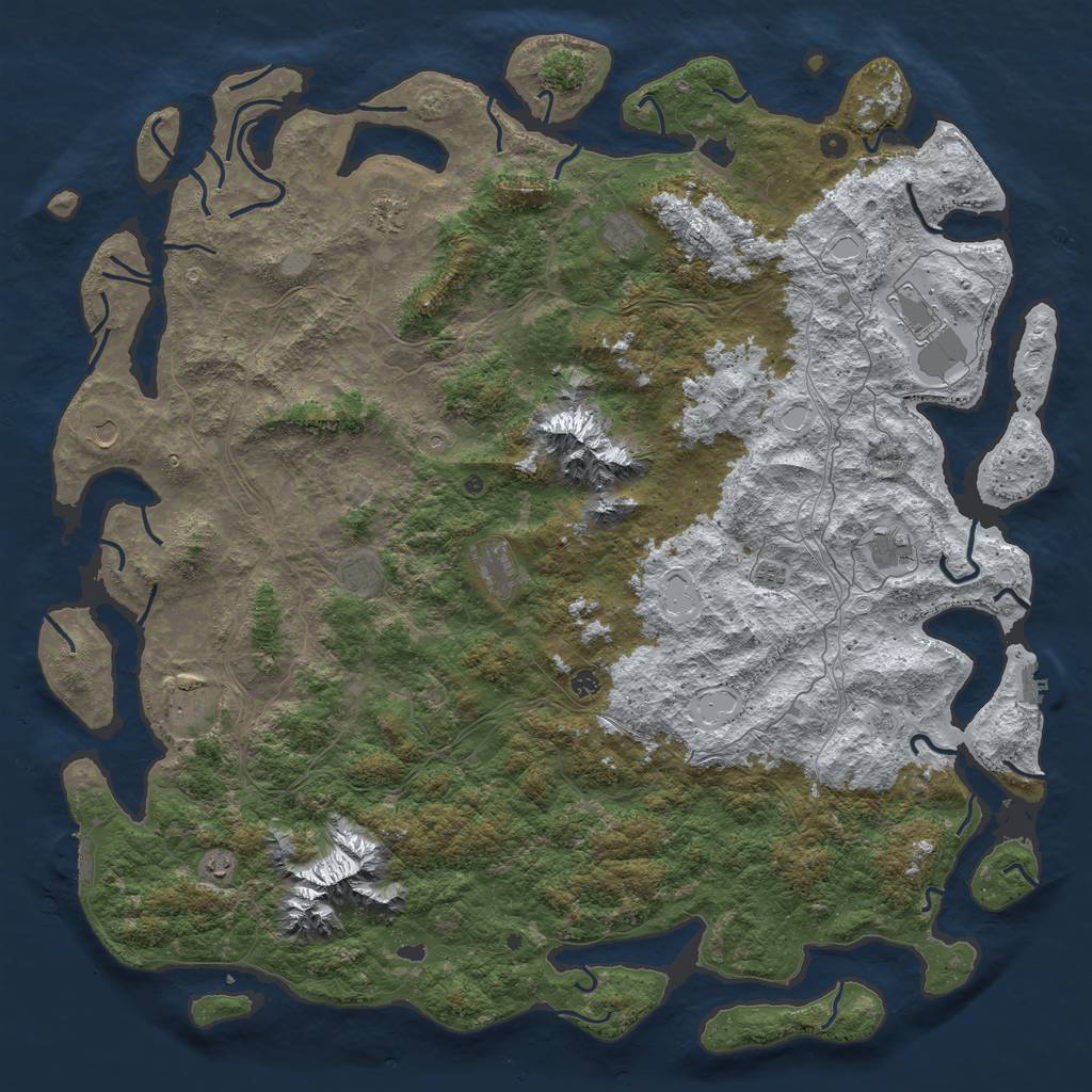 Rust Map: Procedural Map, Size: 6000, Seed: 207433, 20 Monuments