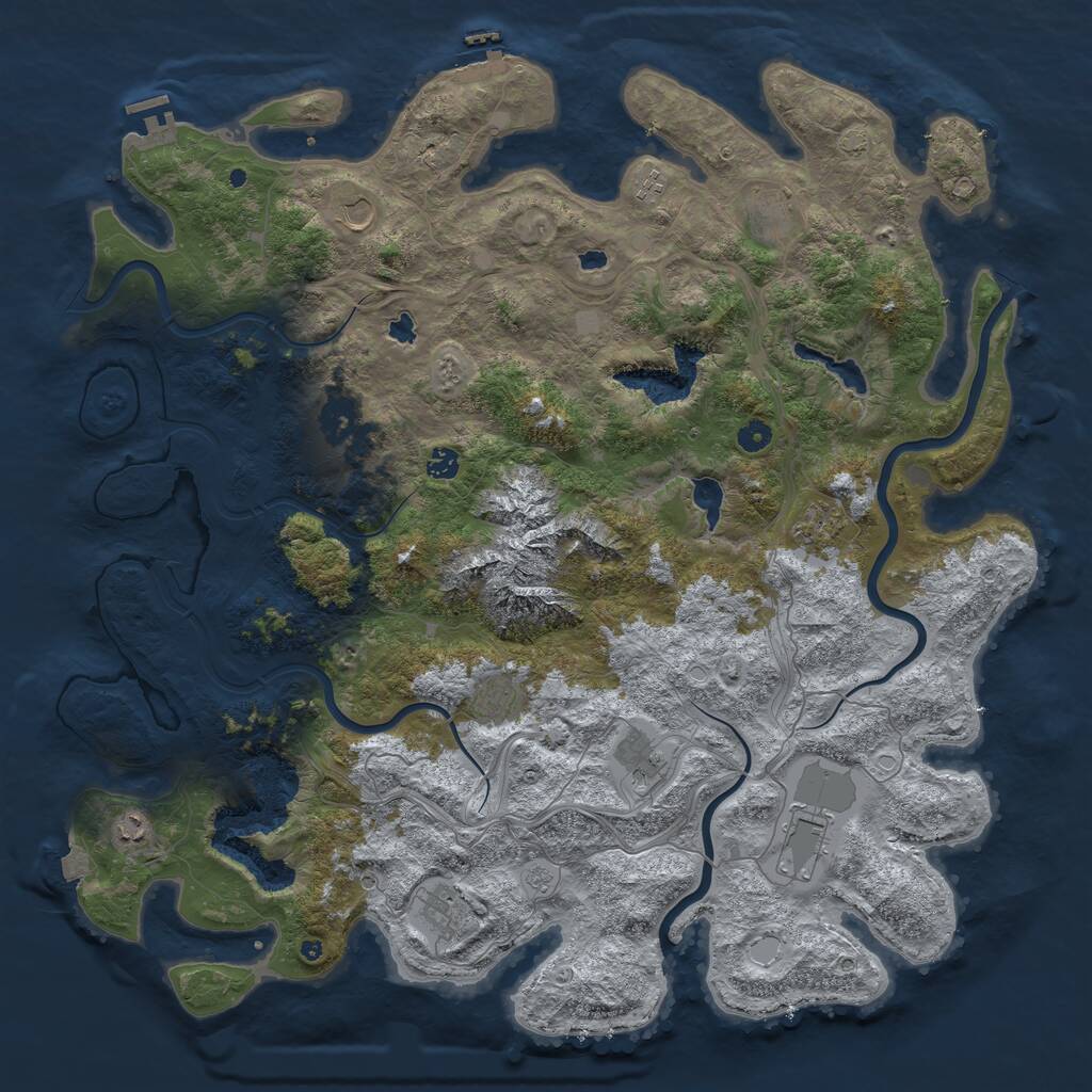 Rust Map: Procedural Map, Size: 5000, Seed: 557341712, 17 Monuments