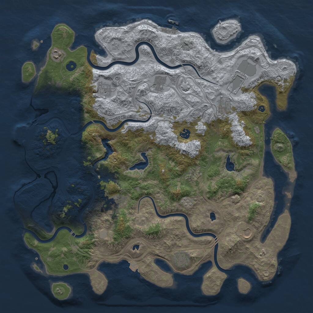 Rust Map: Procedural Map, Size: 4692, Seed: 10000, 17 Monuments