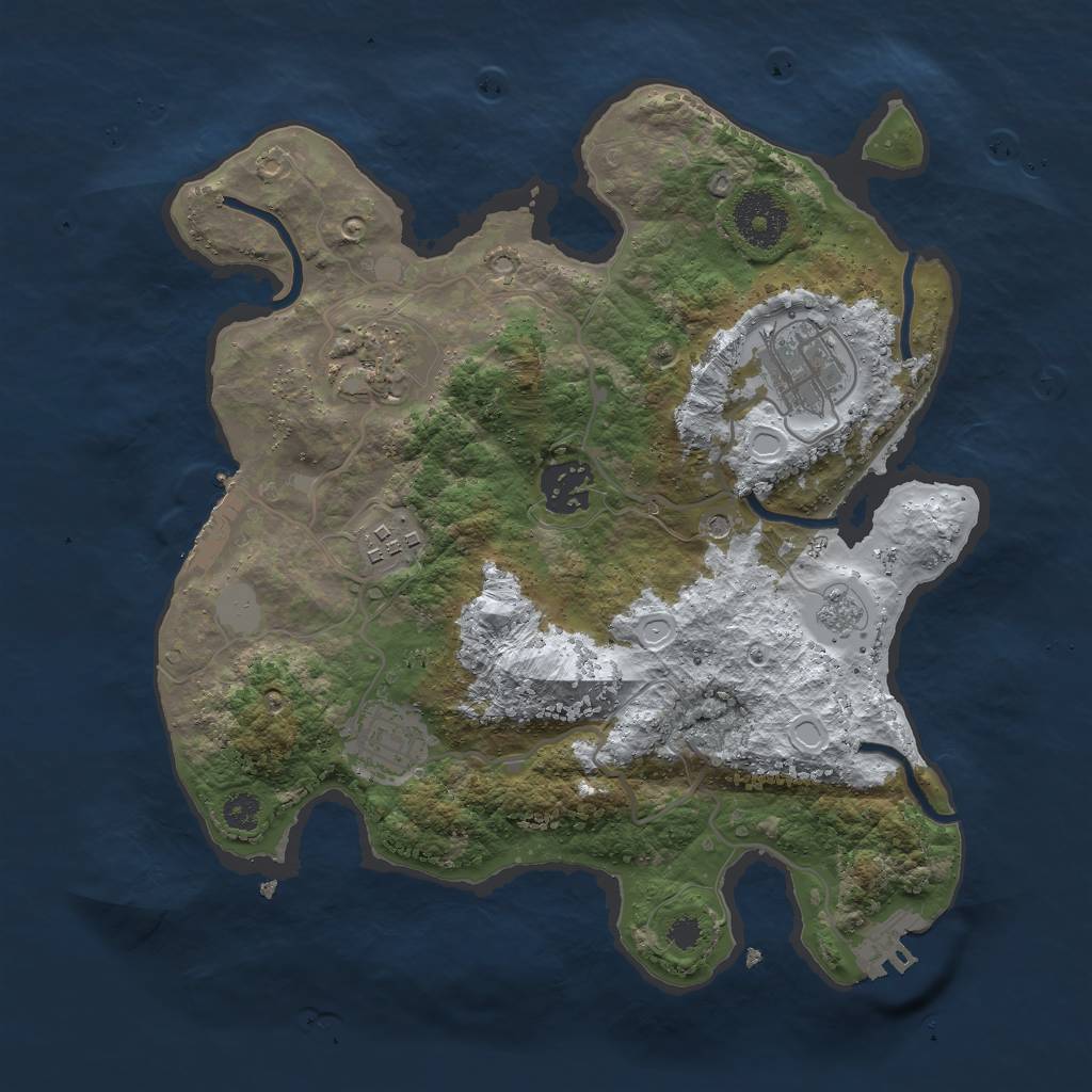 Rust Map: Procedural Map, Size: 3000, Seed: 1582506633, 14 Monuments