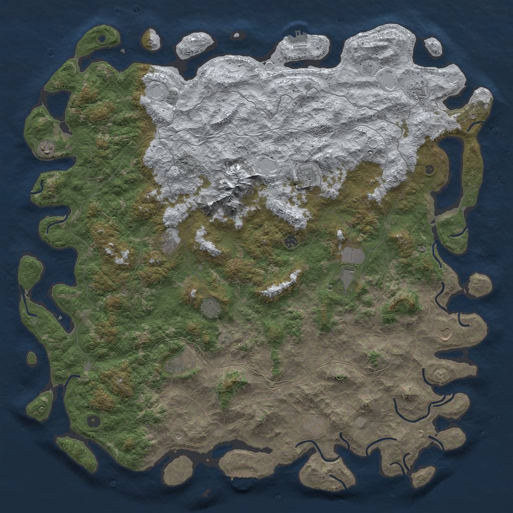 Rust Map: Procedural Map, Size: 6000, Seed: 19801969, 20 Monuments