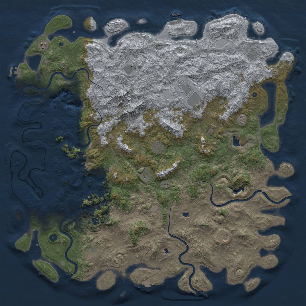 Rust Map: Procedural Map, Size: 6000, Seed: 19801969, 17 Monuments