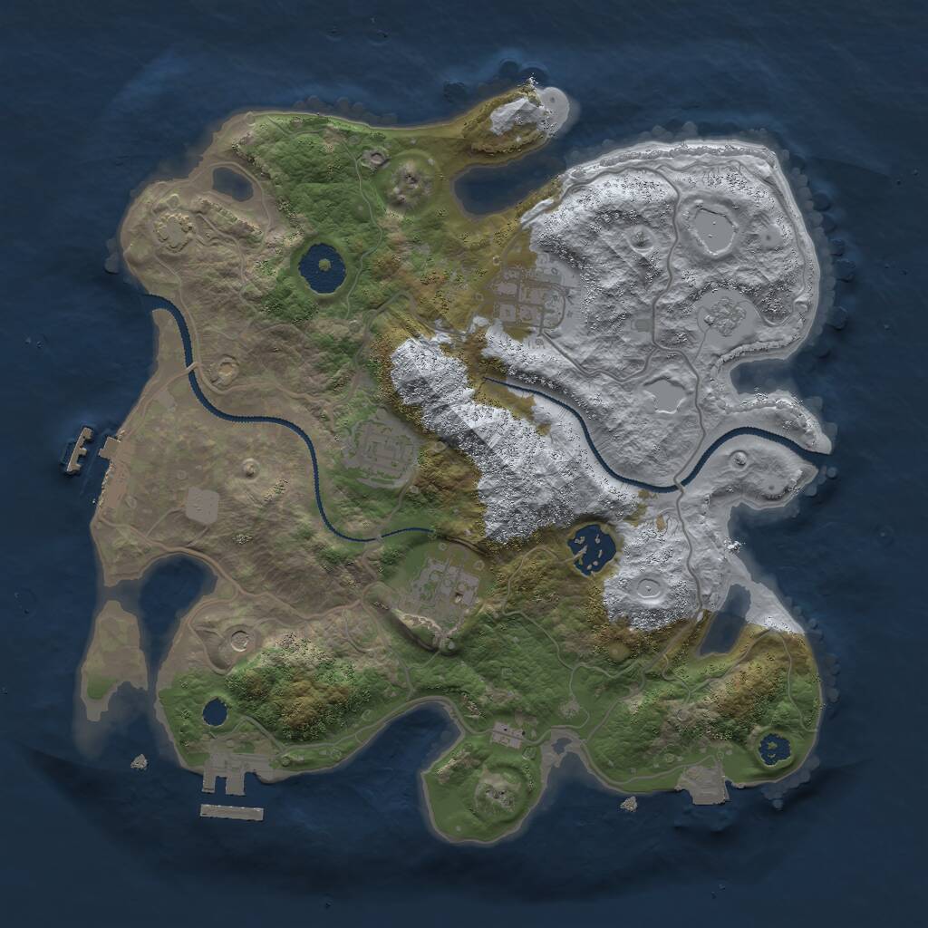 Rust Map: Procedural Map, Size: 3000, Seed: 168290966, 10 Monuments