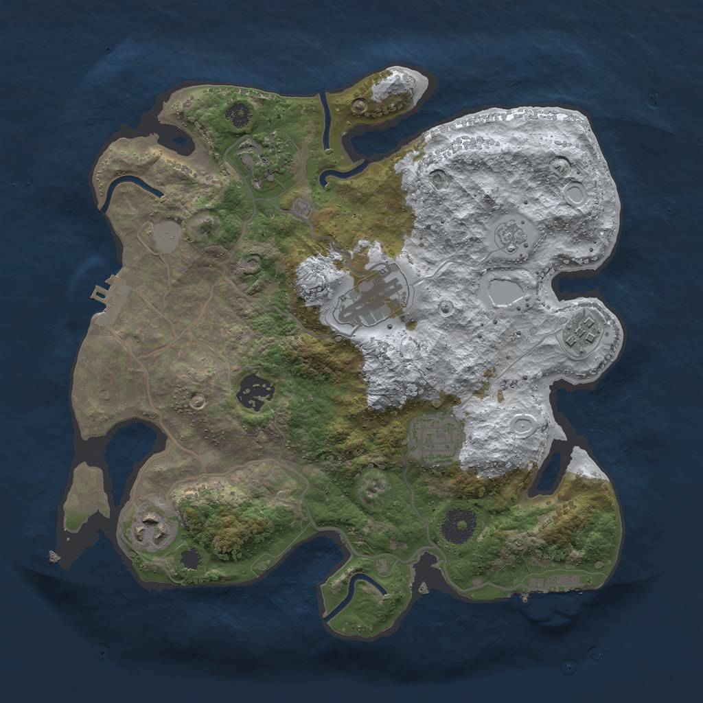 Rust Map: Procedural Map, Size: 3000, Seed: 168290966, 14 Monuments