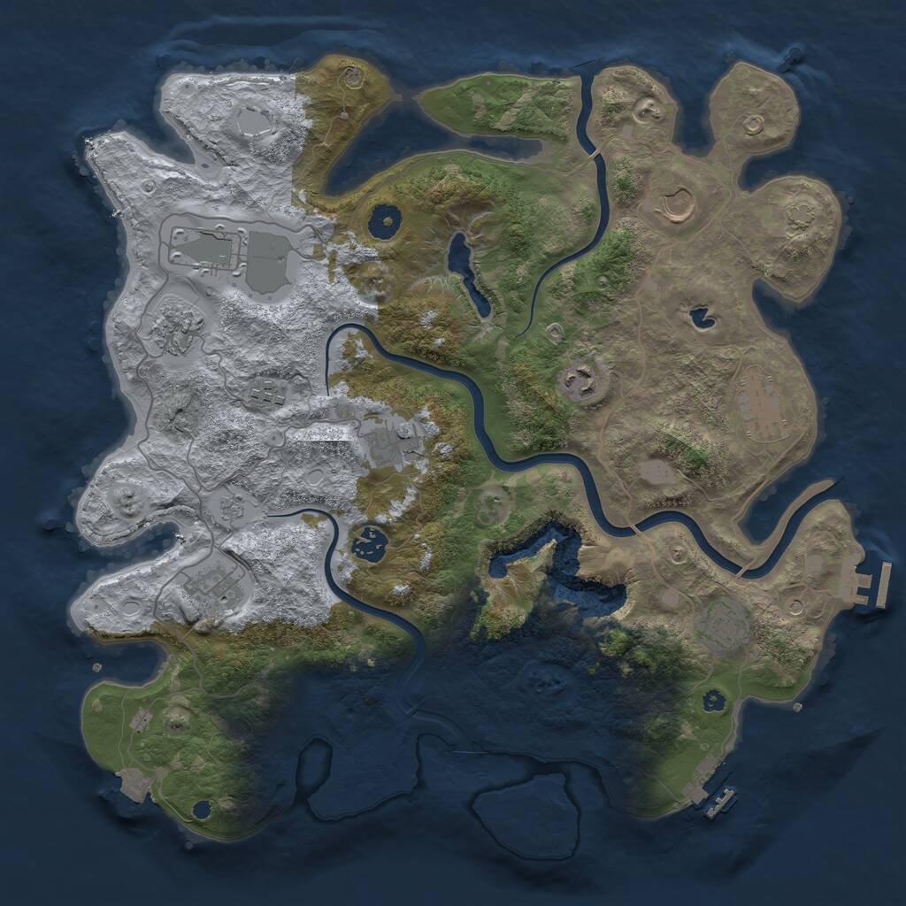 Rust Map: Procedural Map, Size: 4000, Seed: 1970727506, 16 Monuments