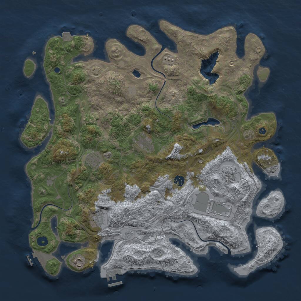 Rust Map: Procedural Map, Size: 4250, Seed: 1063096643, 14 Monuments