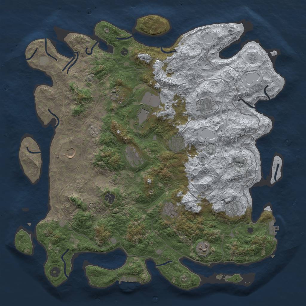 Rust Map: Procedural Map, Size: 4500, Seed: 6743454, 20 Monuments