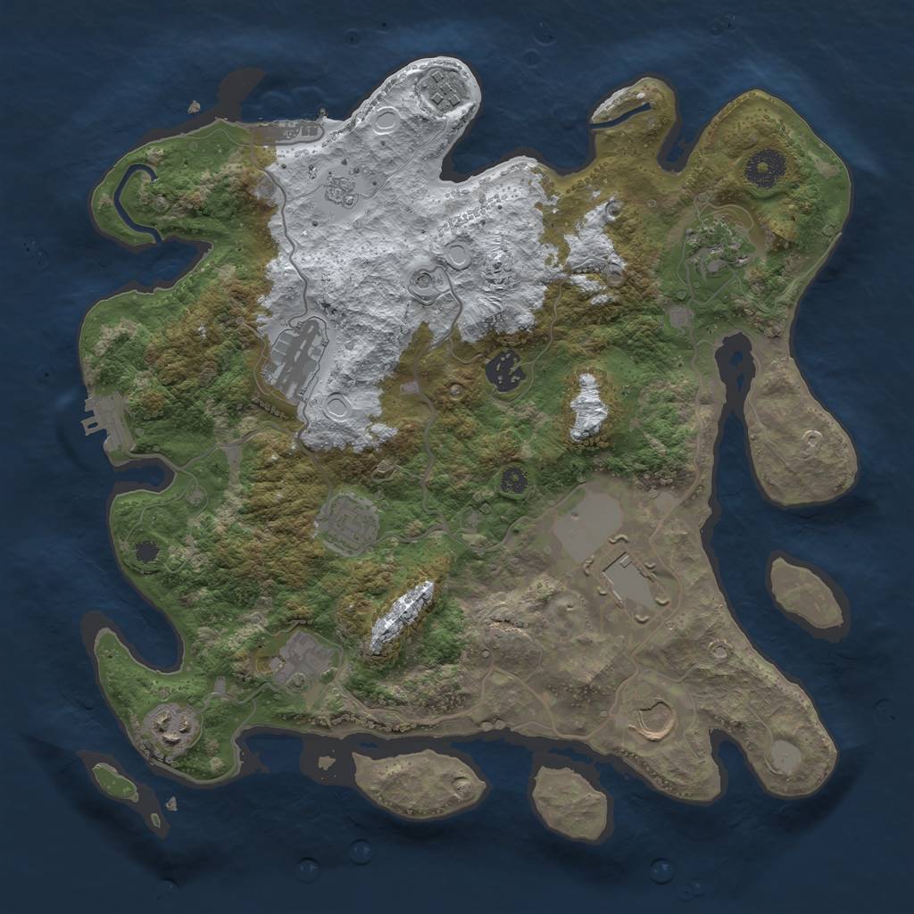 Rust Map: Procedural Map, Size: 3500, Seed: 718849707, 18 Monuments