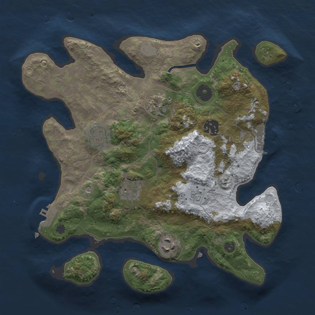 Rust Map: Procedural Map, Size: 3000, Seed: 1547682928, 14 Monuments