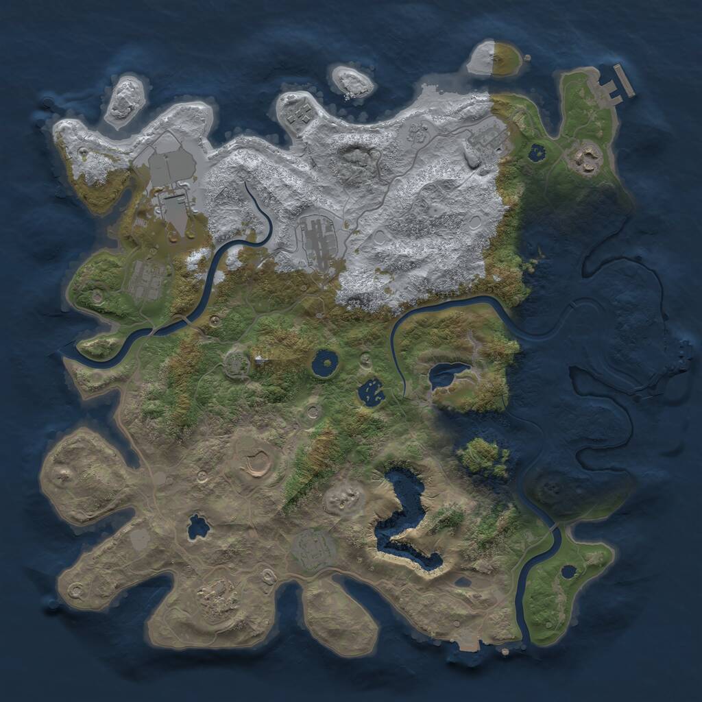 Rust Map: Procedural Map, Size: 4000, Seed: 1594086227, 16 Monuments