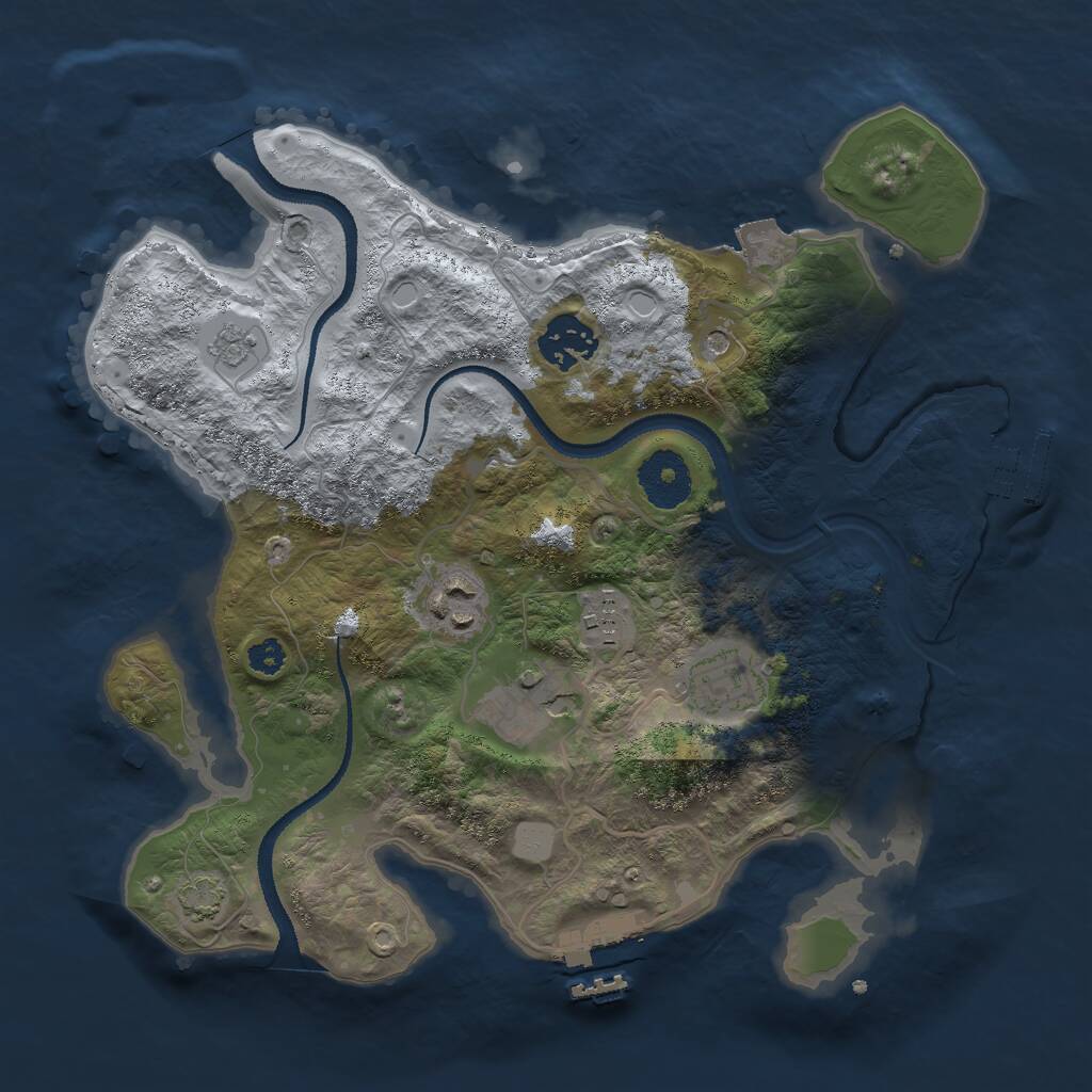 Rust Map: Procedural Map, Size: 3000, Seed: 451, 11 Monuments