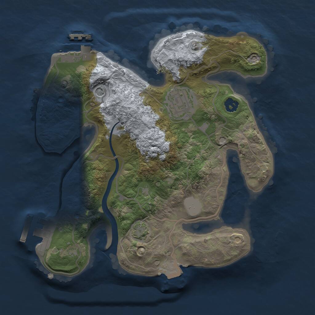 Rust Map: Procedural Map, Size: 2250, Seed: 314228, 6 Monuments