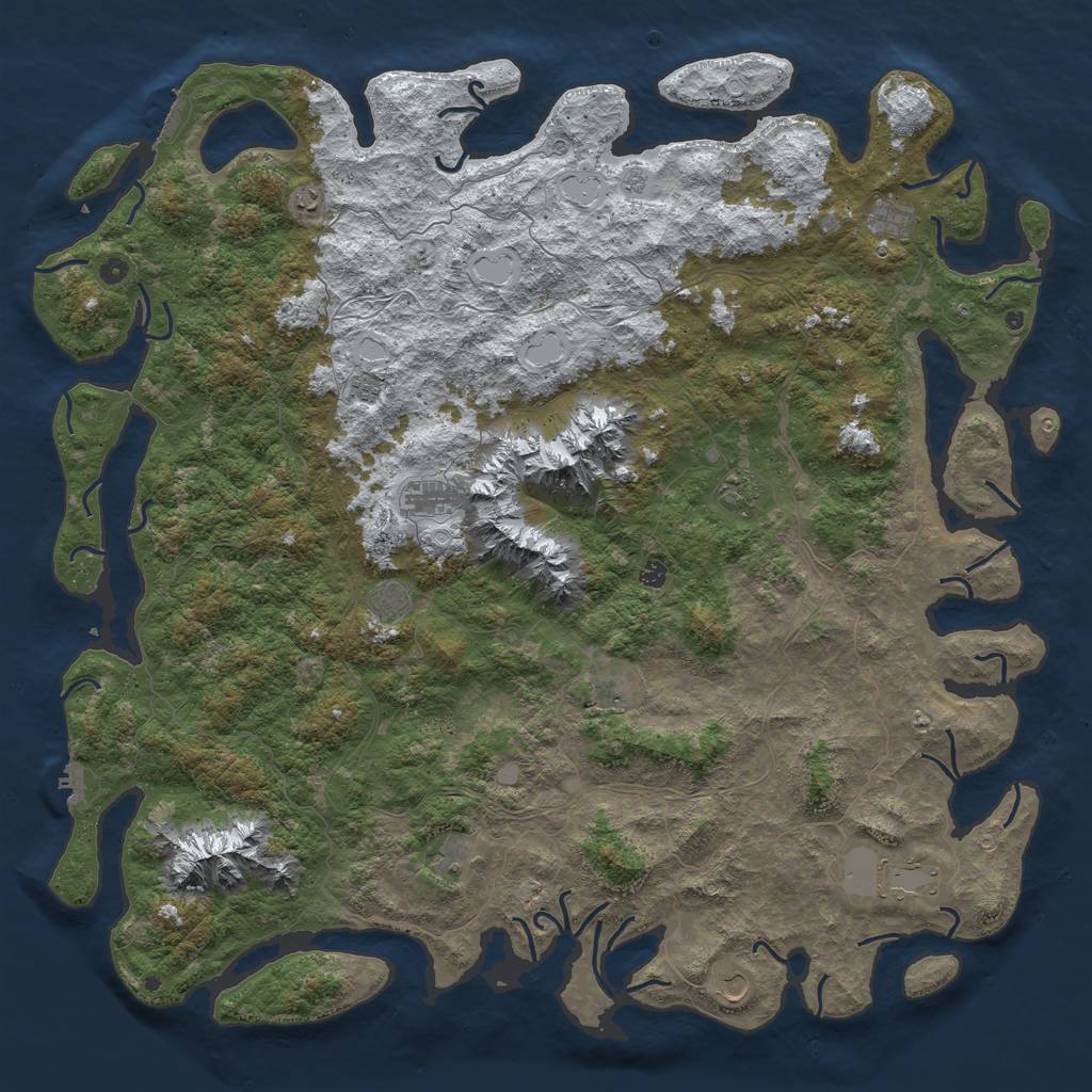 Rust Map: Procedural Map, Size: 6000, Seed: 986805, 20 Monuments
