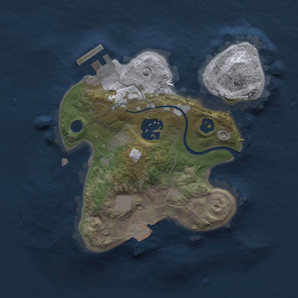 Rust Map: Procedural Map, Size: 2000, Seed: 322860106, 3 Monuments