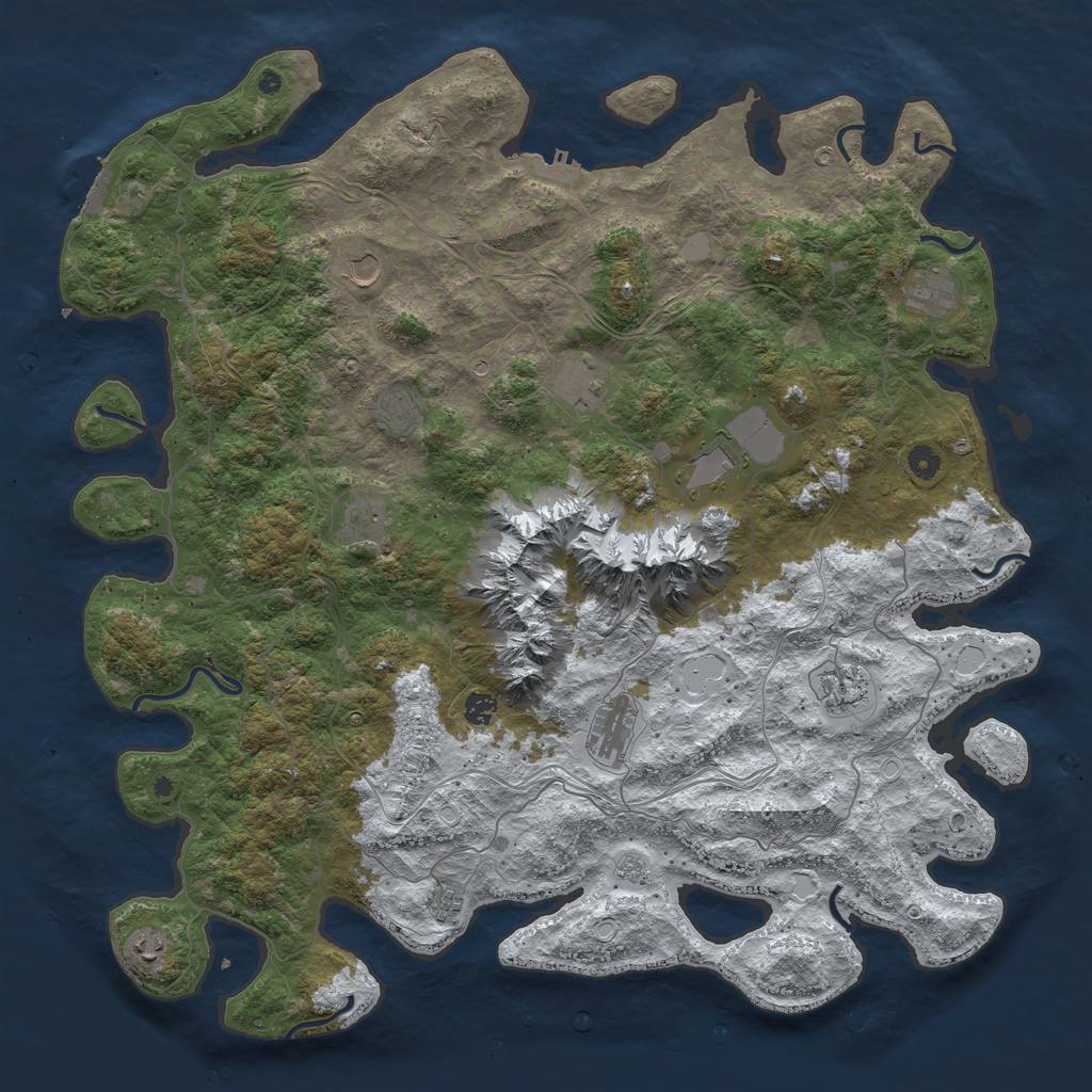 Rust Map: Procedural Map, Size: 5000, Seed: 1878525818, 20 Monuments