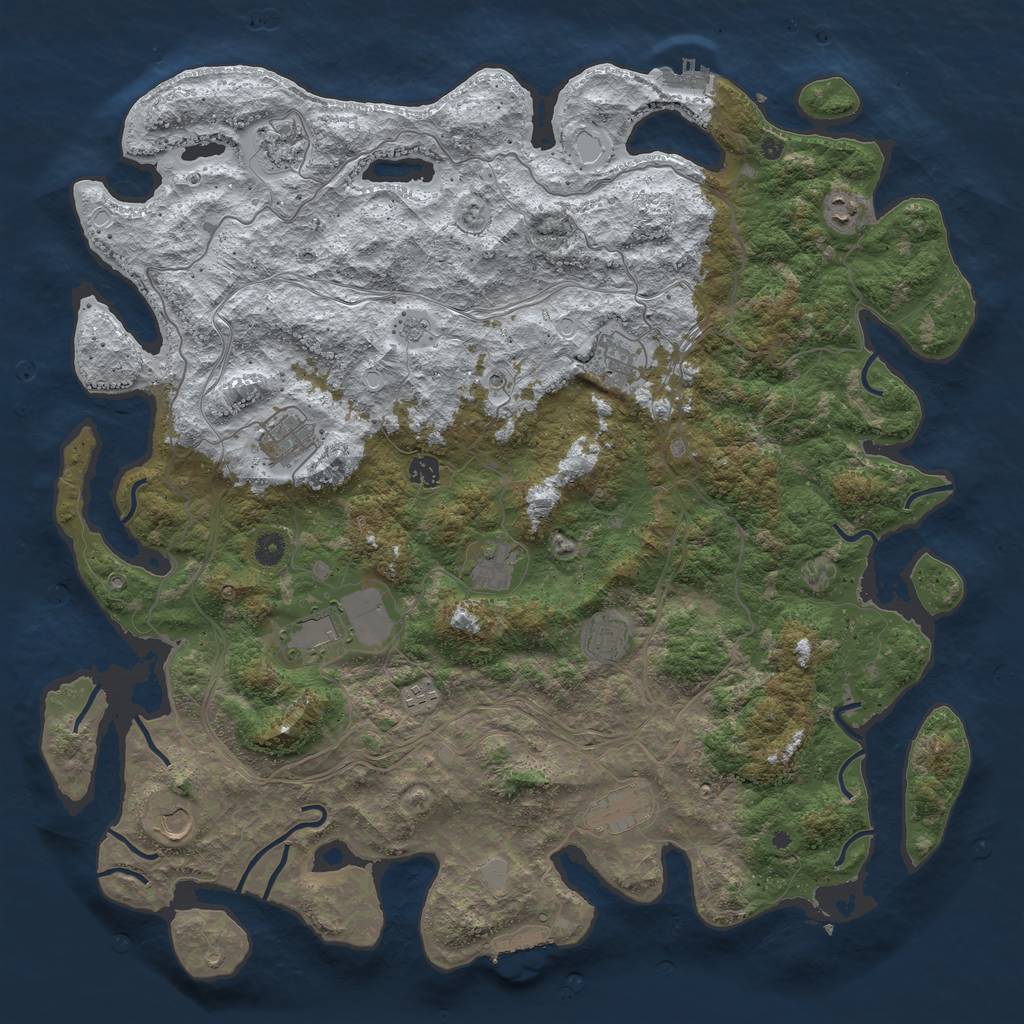Rust Map: Procedural Map, Size: 4800, Seed: 19885555, 20 Monuments