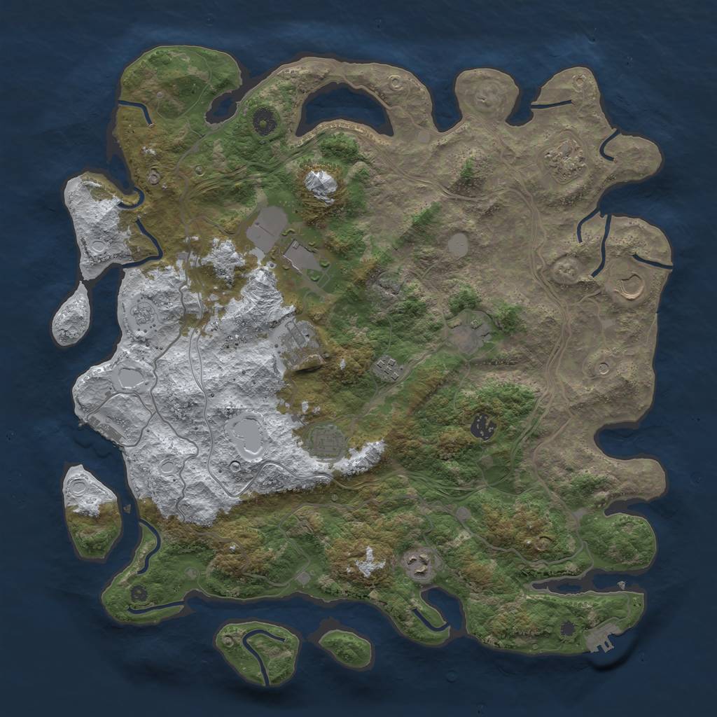 Rust Map: Procedural Map, Size: 4250, Seed: 420691337, 18 Monuments