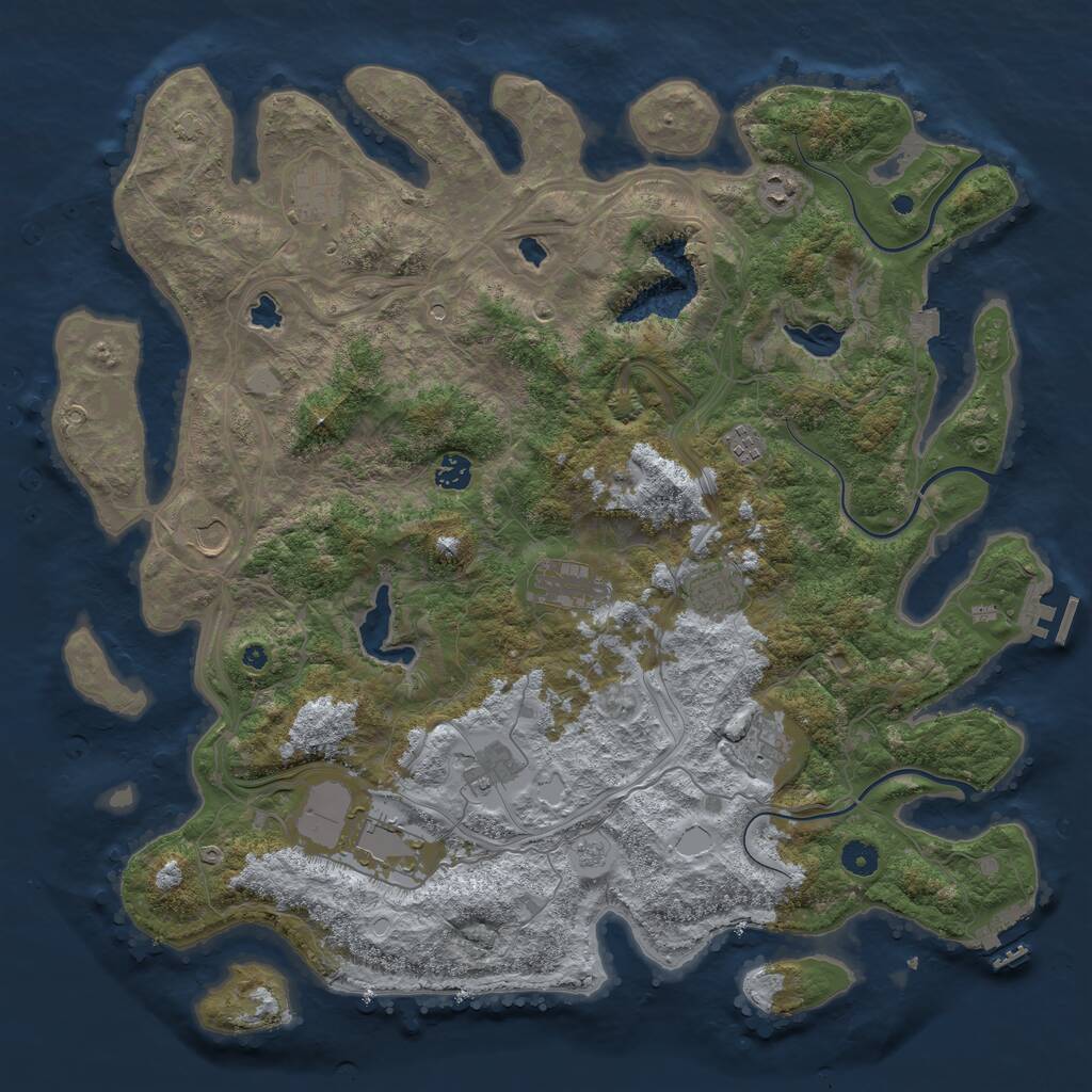 Rust Map: Procedural Map, Size: 4500, Seed: 5978655, 16 Monuments