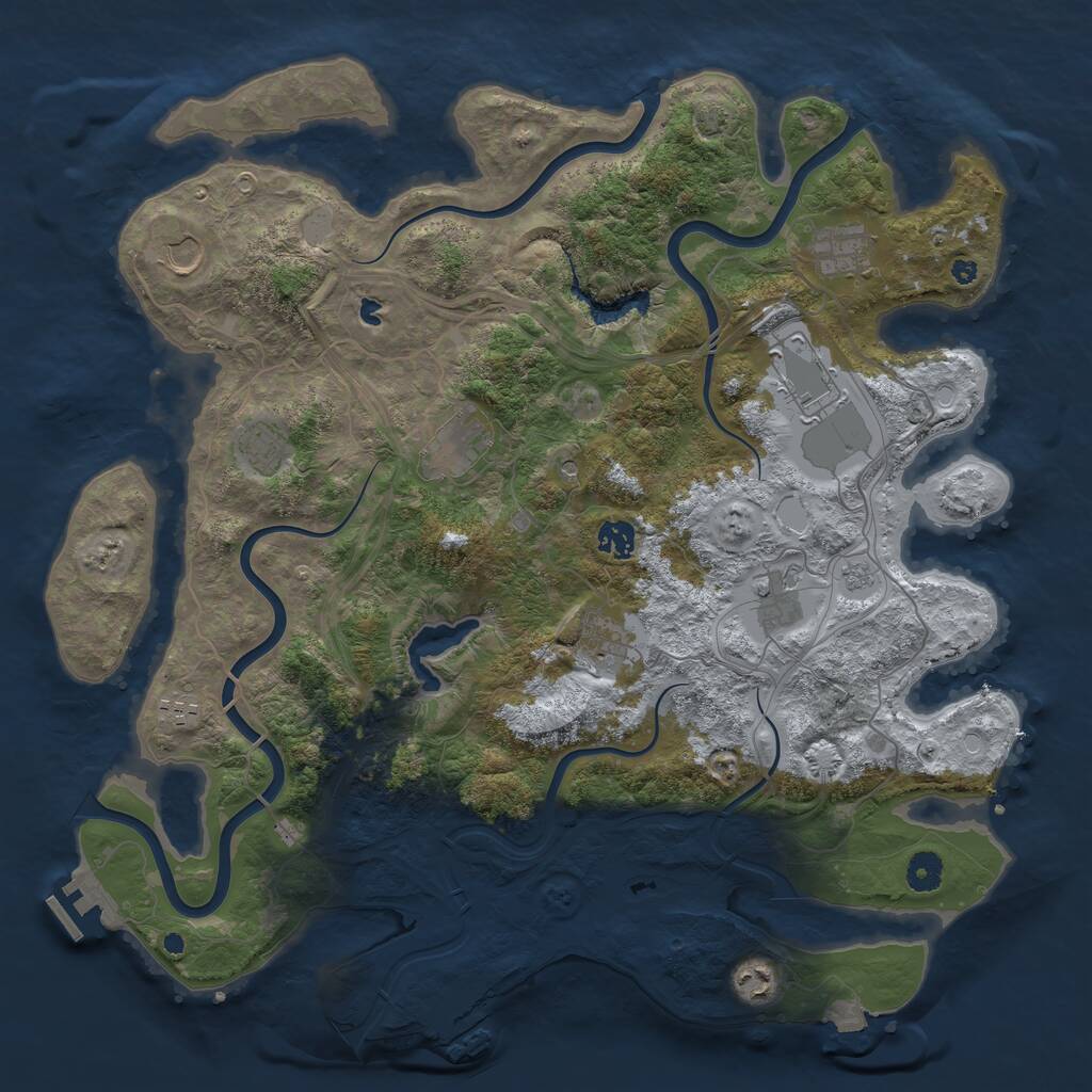 Rust Map: Procedural Map, Size: 4250, Seed: 321235, 16 Monuments
