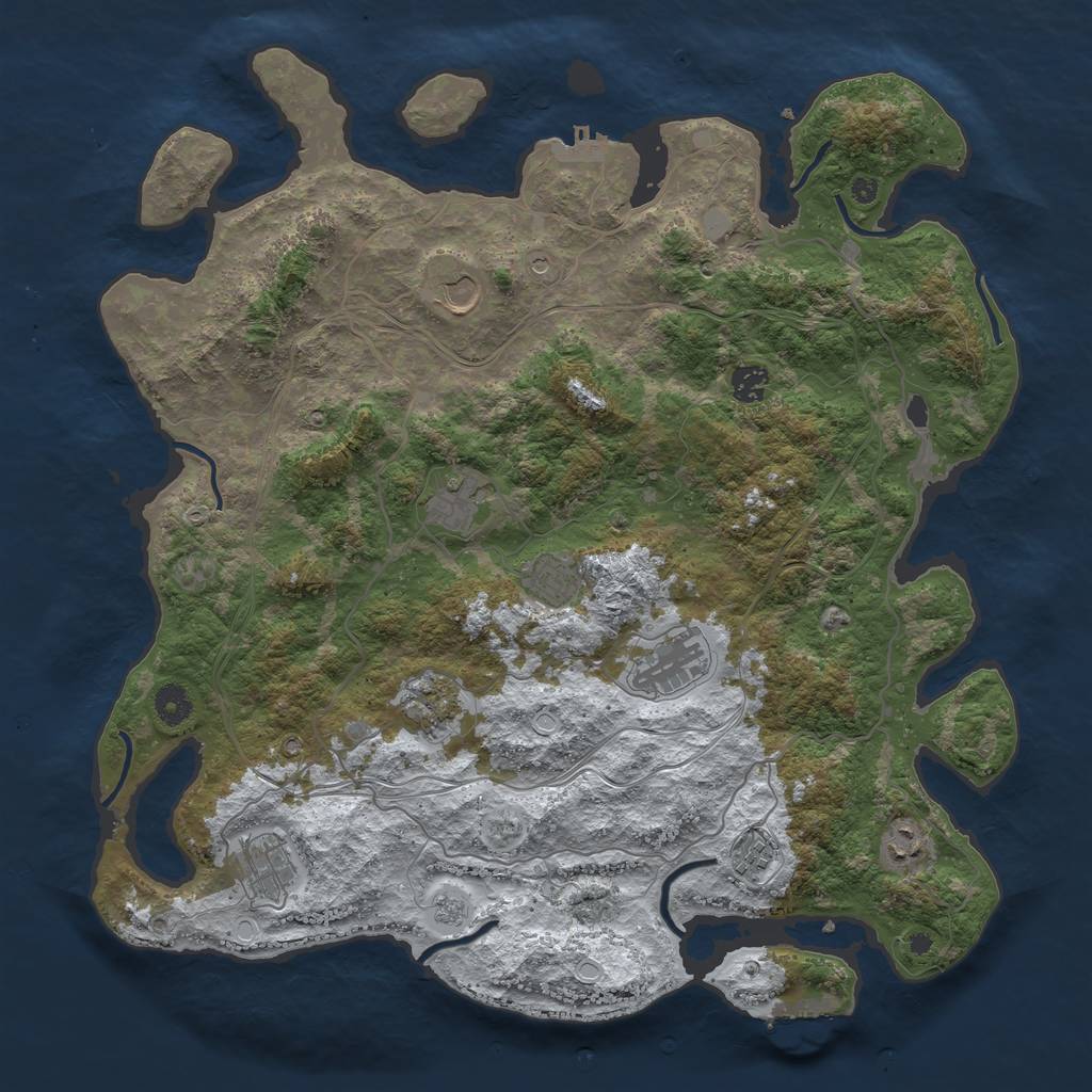 Rust Map: Procedural Map, Size: 4250, Seed: 528816, 18 Monuments