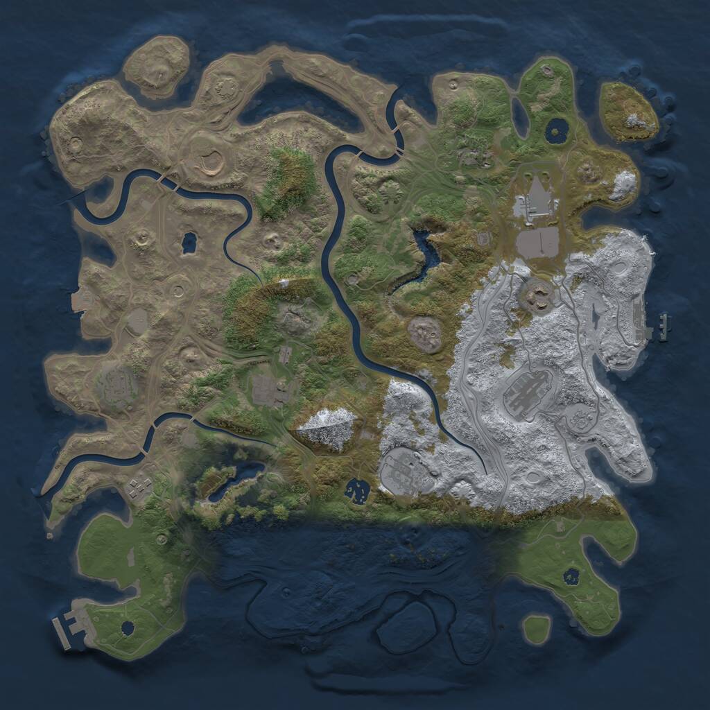 Rust Map: Procedural Map, Size: 4250, Seed: 473136, 16 Monuments