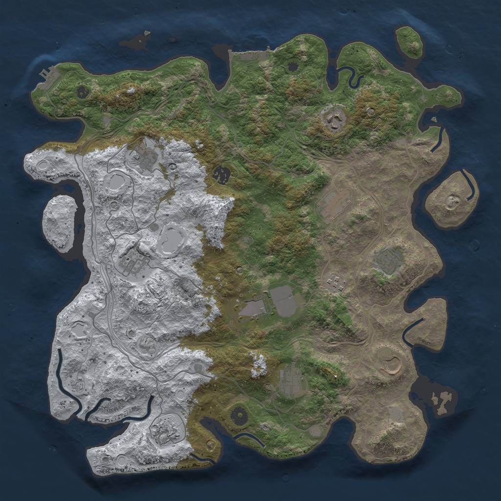Rust Map: Procedural Map, Size: 4250, Seed: 779041, 20 Monuments