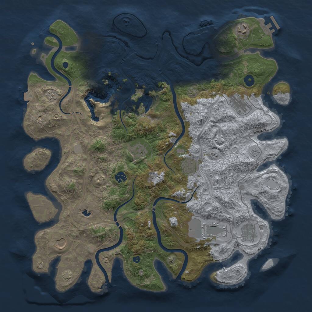 Rust Map: Procedural Map, Size: 4250, Seed: 493396, 15 Monuments