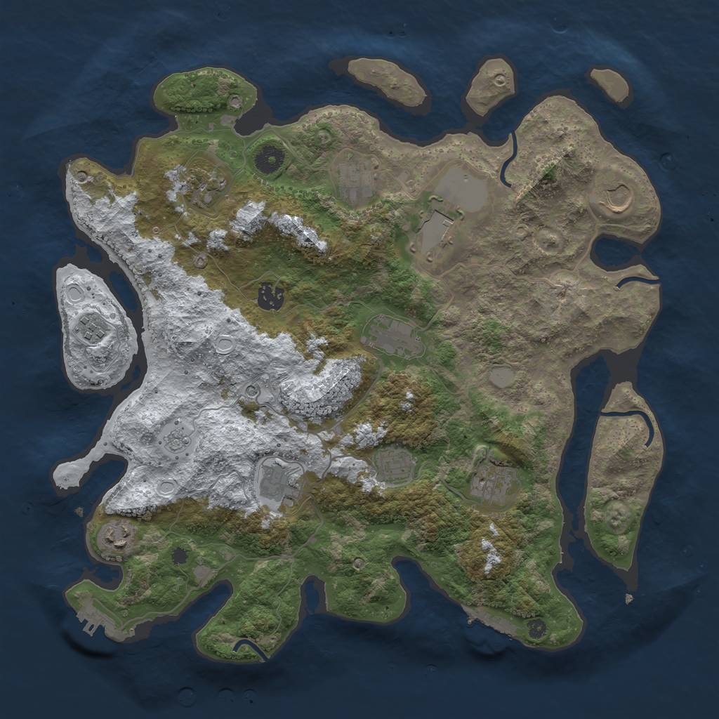 Rust Map: Procedural Map, Size: 3850, Seed: 502210040, 20 Monuments