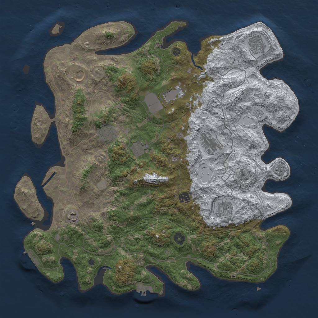 Rust Map: Procedural Map, Size: 4250, Seed: 508660, 19 Monuments