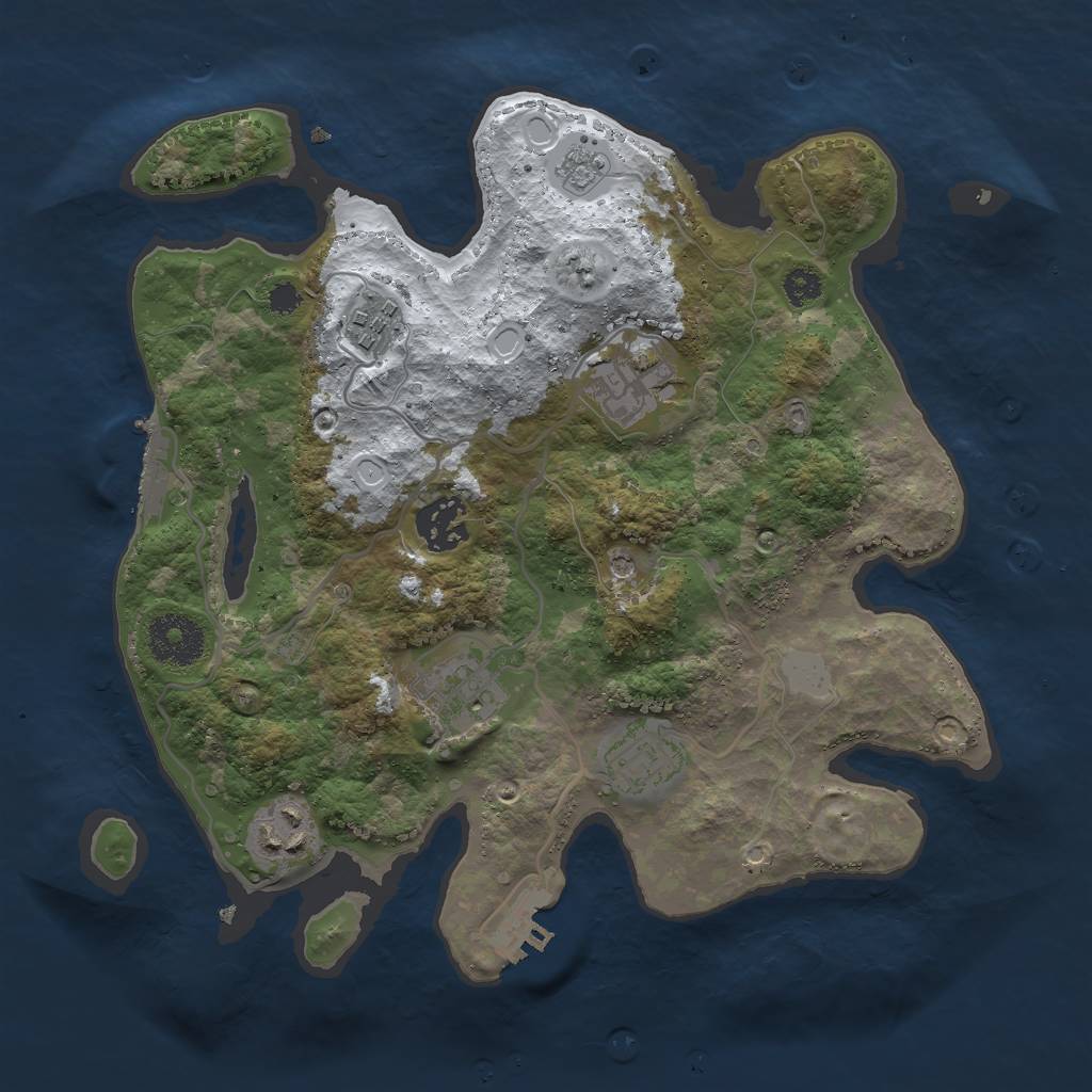 Rust Map: Procedural Map, Size: 3000, Seed: 299343123, 15 Monuments