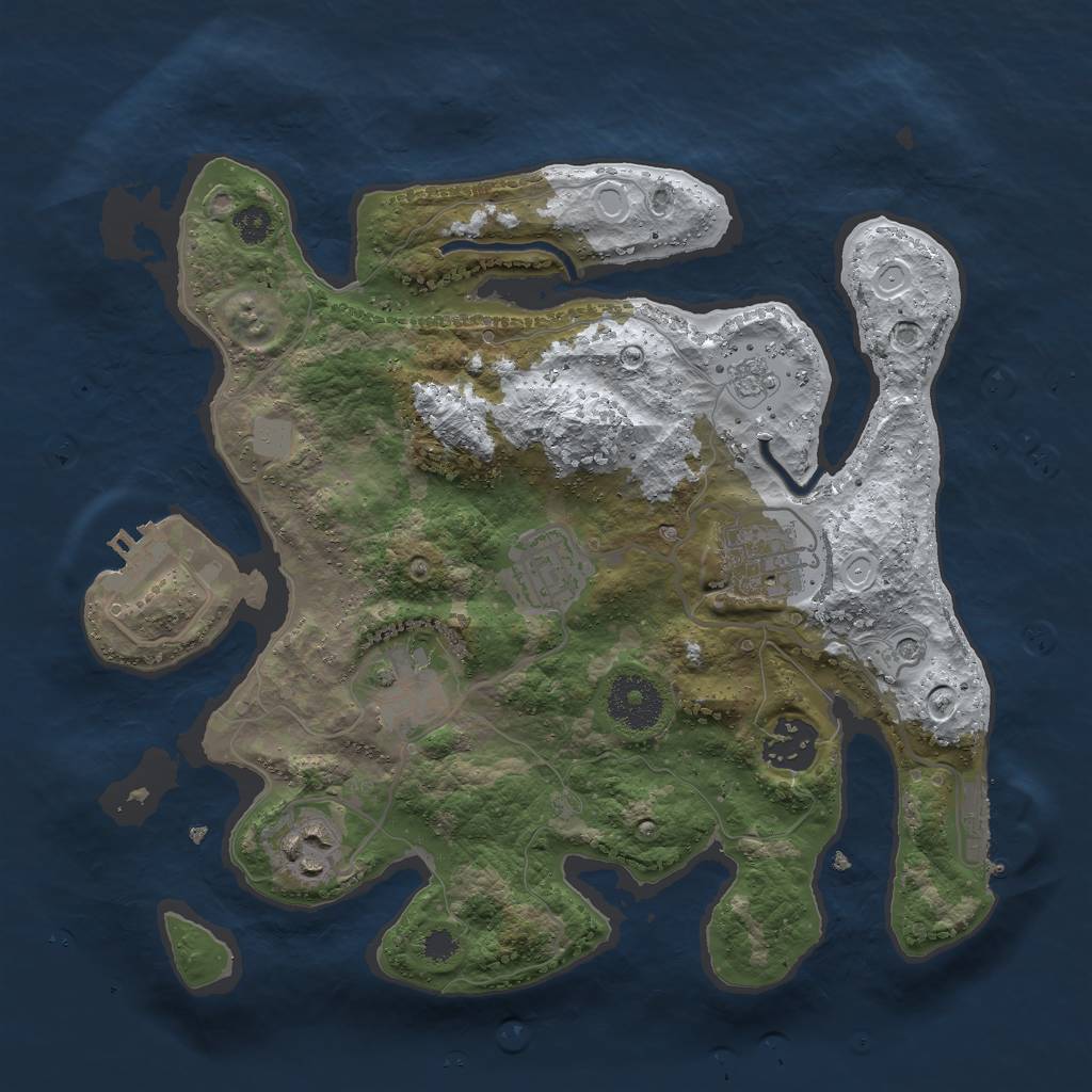 Rust Map: Procedural Map, Size: 3000, Seed: 180801694, 14 Monuments