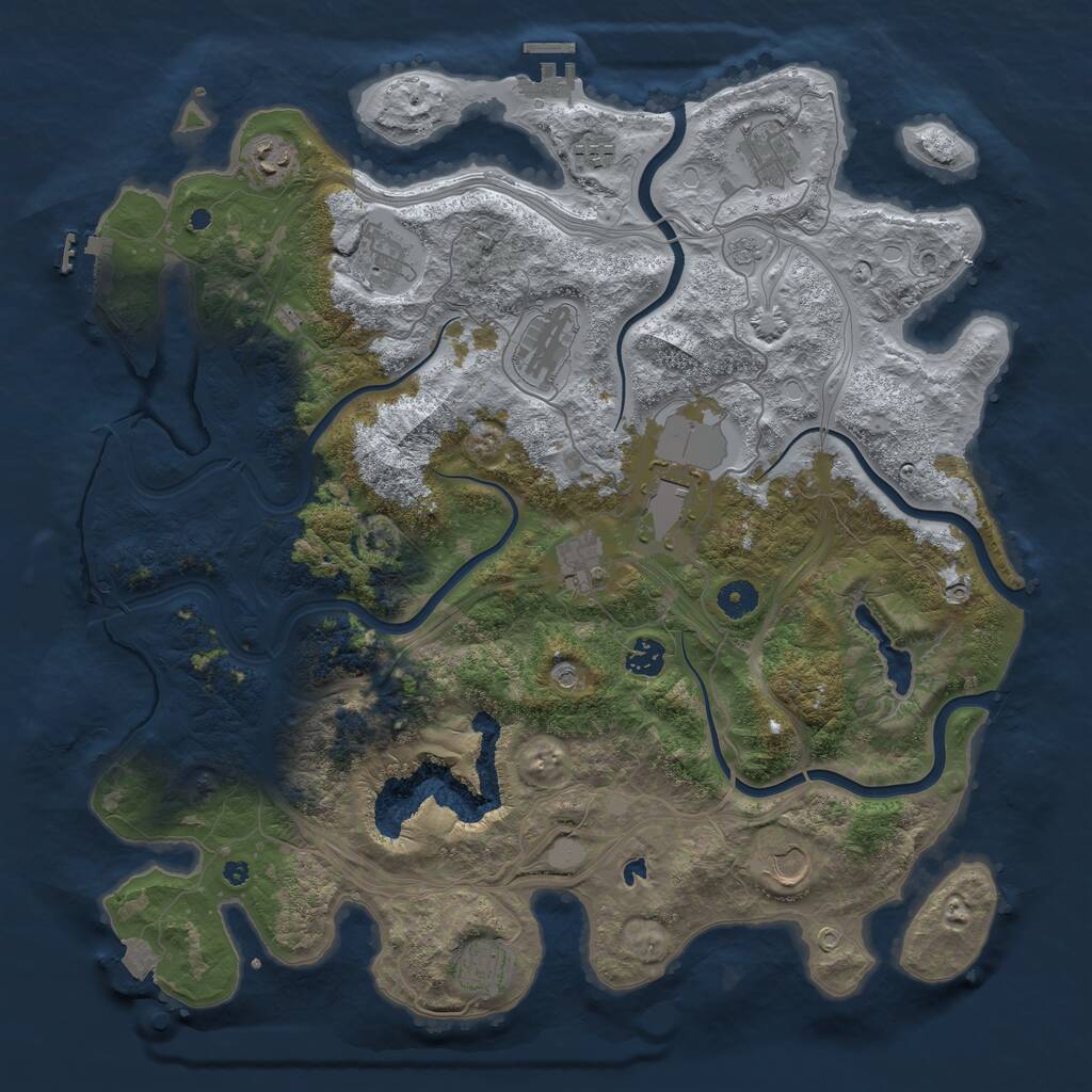 Rust Map: Procedural Map, Size: 4250, Seed: 868092985, 16 Monuments
