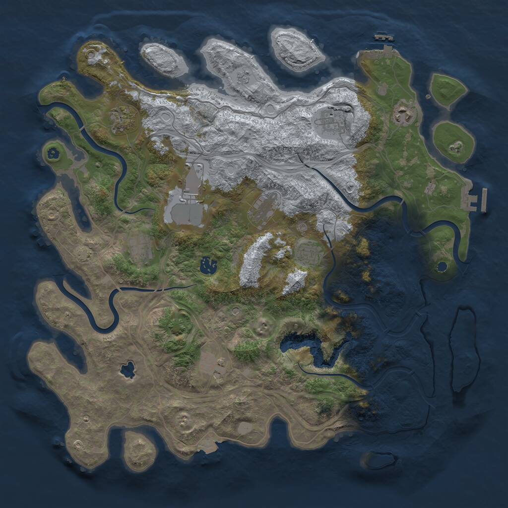 Rust Map: Procedural Map, Size: 4250, Seed: 918425, 15 Monuments